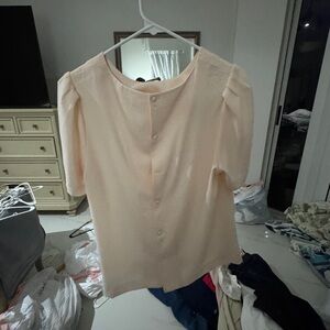 Gilli Pink Buttoned Blouse with Mandarin Collar